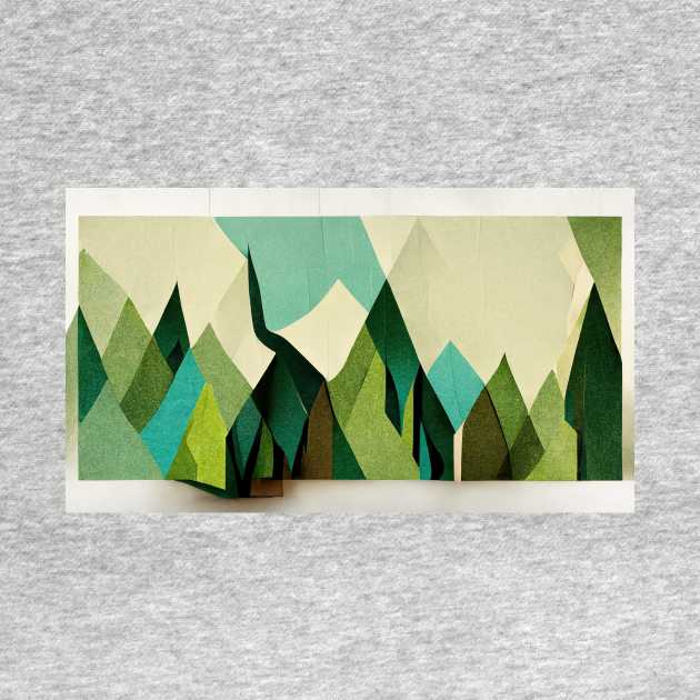 Lost in the Wilderness - Abstract Minimalism Papercraft Landscape by JensenArtCo